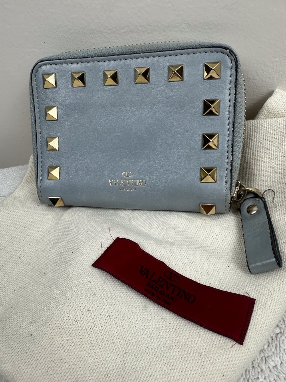 Valentino Garavani Rock Stud Leather Wallet and dust bag
